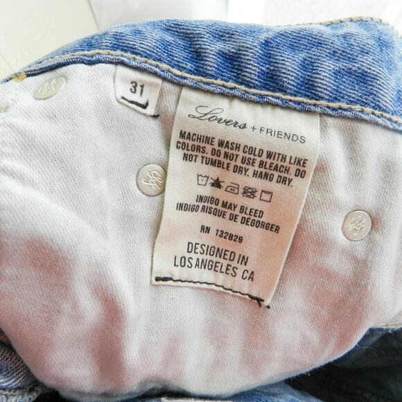 Lovers + Friends Diego High Rise Jeans Size 31 Light Wash Denim Skinny Cropped - Picture 8 of 12